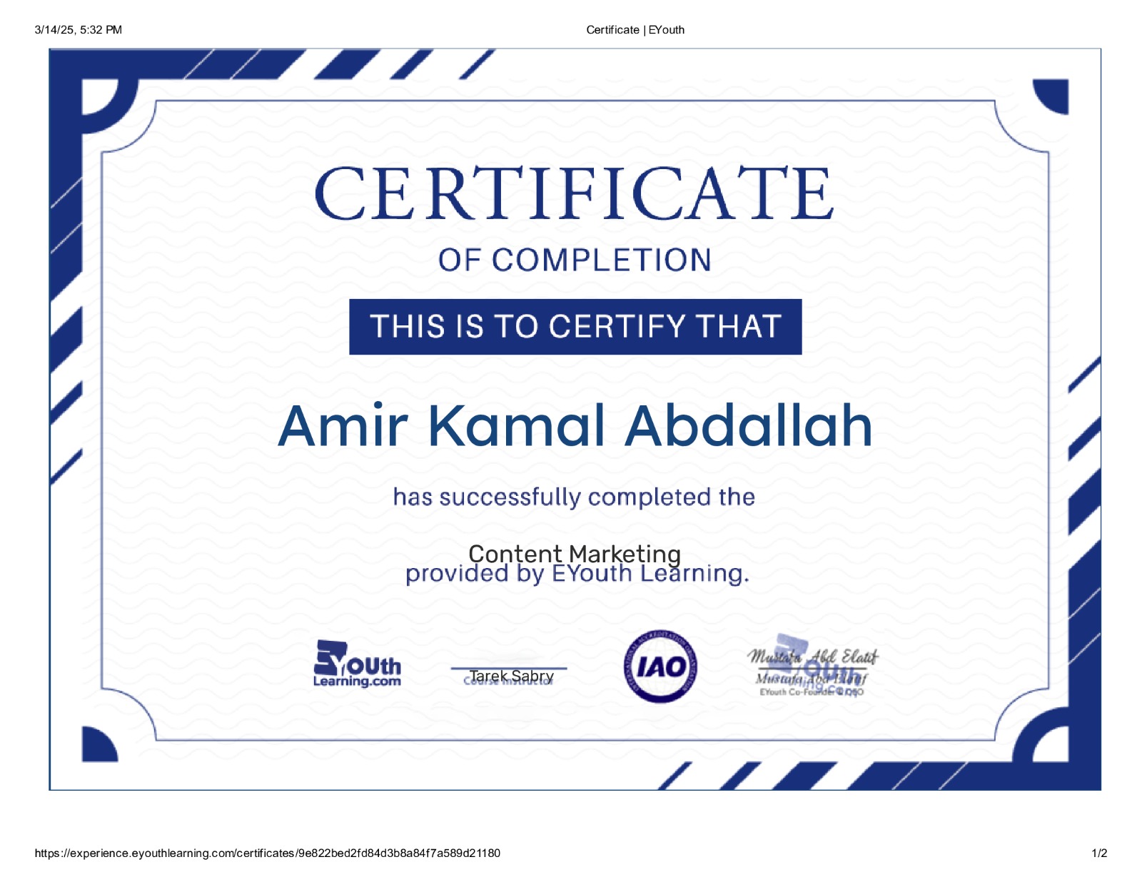 third certificate